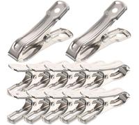 Veemoon Greenhouse Clamps and Sunshade Net with Spring 40pcs Stainless Steel Multi-Purpose Metal Garden Clips for Plant Support Sturdy Silver Clips for Gardening and Greenhouse Use