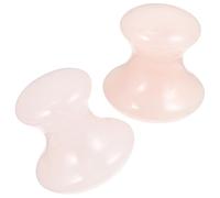 Veemoon Gua Sha Easy to Hold Powder Crystal 2pcs Pink Facial Tool Beautiful Shape Massage Stick Nourish the Skin Natural Scraping Board for Foot and Shoulder Massage