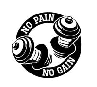 Veemoon Gym Wall Decals PVC No Pain No Gain Dumbbell Printing Wall Sticker Creative Exercise Room Decor for Indoor Gym