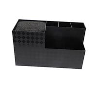 Veemoon Haircut Tool Organizer Box with Scissor and Comb Holder, Black Nylon Hairdressing Holder for Barber Salon Storage and Hair Cutting Tools