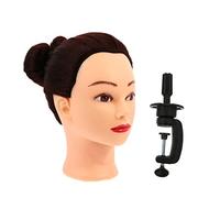 Veemoon Hairdressing Mannequin Head Synthetic Silk Hair Doll Styling Head for Braids Hair Extensions