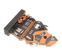 Veemoon Halloween Adornment Wooden Haunted House Figurine Ornament with Built in Light Case Smooth and Delicate Finish Unique Creative Design for Party Supplies and Desktop Decoration