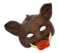 Veemoon Halloween Boar Mask with Fangs Brown Cosplay Party Mask for Halloween Carnival and Masquerade Performance