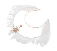 Veemoon Halloween Decorations Halo Crown Headband Nun Headpiece for Cosplay Birthday Party Wedding Events