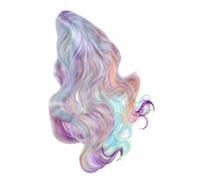 Veemoon Halloween Long Curly Wave Wig Rainbow Gradient Synthetic Hair for Women Festival Party Cosplay Makeup Prop with Net