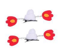 Veemoon Halloween Mini Knitted Hat Hairpin with Devil Flame Design Snap Side Clips for Women Spooky Party Hair Accessories for Halloween Cosplay Versatile Styling Tool for Various
