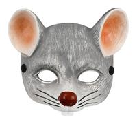 Veemoon Halloween Mouse Mask PU Foam Rat Mask Costume Props for Masquerade Cosplay Carnival Light Grey