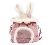 Veemoon Hamster Carrier Bag Pet Outdoor Bag Comfy Sleep Hide Place Comfortable Warm Keeping Simple Generous Style Pink Colour Outdoor Carry-out for Rabbit Small Pets