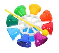Veemoon Hand Bell Lightweight Metal Material 8-tone Musical Instrument Octave with Easy to Ring Feature for Early Educational Teaching Suitable for School and Hotel Use