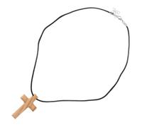 Veemoon Hand Carved Wood Cross Pendant Necklace for Men Women Unique Christian Jewelry for Spirituality Baptism Weddings Religious Occasions