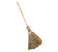 Veemoon Handmade Natural Corn Whisk Broom Detachable Wood Handle, Large 64cm Soft Bristle Sweeping Brush for Indoor Living Room, Fireplace, Patio Cleaning