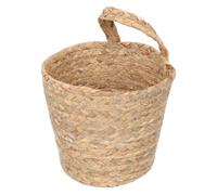 Veemoon Hanging Basket Made of Synthetic Material with Sturdy Weaving Technique and Wall Mounted Design Beige Woven Simple Style Storage Basket for Organizing Clothes in Kitchen Or