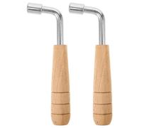 Veemoon Harp Stainless with Wood Ergonomic and Tuning Handle Wrench 2pcs Steel Construction Accurate for Auto Harps and Stringed Musical Instruments