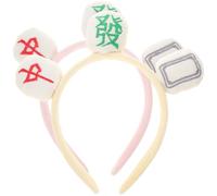 Veemoon Headbands Fashionable Mahjong Design and Comfortable Plush for Women 2pcs Face Wash Headband Set, and Lovely Spa Makeup Accessories