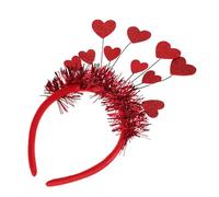 Veemoon Heart Headband Sequins Cupid Valentine's Day Festive Wear Party Accessory Wedding Red Tinsel Hair Band