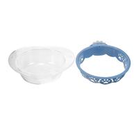 Veemoon Heart-shaped Hanging Pet Bowl Set, Fixed Blue Plastic Dog and Cat Feeder, Kennel Water Bowl for Crate Feeding, Detachable Food and Water Dish for Small to Medium Pets