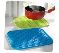 Veemoon Heat Resistant Silicone Placemats and Coasters for Office Desk Non-Slip Waterproof Mat Flexible Cooking Mat Easy Clean Square Baking
