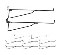 Veemoon Heavy Duty Iron Pegboard Hooks 23cm Black Hooks with Non-Slip Surface and Universal Interface 10pcs Compatible with Keys and Wire Shelving Units for Workshop and Market Stalls