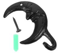 Veemoon Heavy Duty Moon Shaped Cast Iron Wall Hook with Effortless Installation, European Country Style Wall Hanging Hook for Home Storage and Organisation