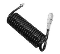 Veemoon Heavy Duty Quick Connect Compressor Air Hose PU Coil Spring Tube Industrial Pneumatic Tool Replacement with Sealed Self-Lock Fitting for Air Compressor Maintenance and Repair