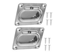Veemoon Heavy Duty Stainless Steel Boat Hatch Handle 2pcs, Flush Pull Marine Deck Latch for Yacht Cabin, Recessed Hidden Boat Door Pull Handles for Boating Hardware