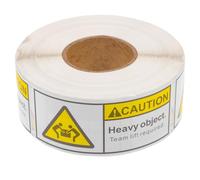 Veemoon Heavy Package Shipping Labels Stickers 37x90mm Adhesive Team Lift Warning for Logistics Transport, 500 Labels Roll, Caution Heavy Object Box Stickers for Moving and Handling
