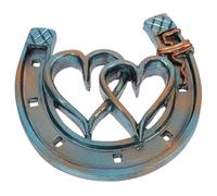 Veemoon Hollow Heart Resin Horseshoe Wall Decor Vintage Style Pendant for Home Garden Office Hanging Versatile Wall Craft Ornament with Double Heart Design for Living Bedroom Kitchen