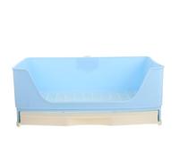 Veemoon Household Rabbit Potty with Leak-proof Design and Filtering Base, Plastic Bunny Potty for Hamster and Guinea Pig Use in Living Rooms and Parks, Blue Large Drawer-style Litter Box