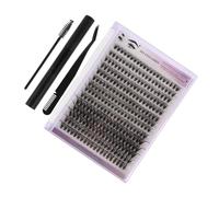 Veemoon Individual Eyelashes Cluster Lash Kit Adhesive Bond Diy Eyelash Extension Tweezers for Home Use for Natural Look