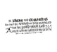 Veemoon Inspirational Christian Vinyl Wall Sticker Be Strong Easy to Remove Bible 1:9 Decal Waterproof for Kids Rooms