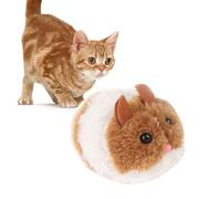 Veemoon Interactive Plush Cat Toy Mouse with Squeaky Sound and Lifelike Movement, Brown Rodent Style for Indoor Cats to Prevent Obesity and Pass the Boring Time