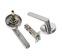 Veemoon Interior Door Lever Handle with Lock Mechanism for Home and Office Passage Doors Easy Installation Brushed Silver Finish Secure and Sleek Design