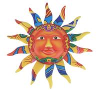 Veemoon Iron Art Wall Sun Face Decor, 12 Inch 3D Metal Sun Sculpture Ornament Outdoor Garden Wall Decorations Hanging Metal Creative Arts Crafts for Yard Patio Garden Living Room