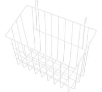 Veemoon Iron Hay Feeding Basket Convenient Bunny Feeder Wear-resistant Bunny Feeder White Small Animal Feeding Accessory Not Easy to Move Or Tip Keeps Cage Clean for Hamster Cage