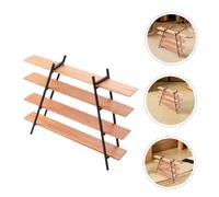 Veemoon Irregular Miniature Bookcase Shelf for Dollhouse Creative Wood Display Rack with Micro Landscape Elements Versatile Storage for Mini Furniture Small Items and Decor