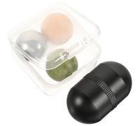 Veemoon Jade Ball Face Roller and Eye Massager Set, Black Metal Shell Volcanic Stone Facial Beauty Roller for Dark Circles Treatment and Skin Massage, Facial Care Tool for Women