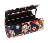 Veemoon Japanese Style Single Lipstick Case Small Lipstick Organizer with Mirror for Women Portable Outdoor Cosmetics Storage