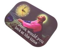 Veemoon Jesus Prayer Wall Clock Silent Non-ticking 28x18.5cm Cathedral Style Decorative Church Wall Clock for Living Room Bedroom Home Décor