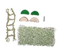 Veemoon Jumping Spider Habitat Decoration Small Crawl Pets for Breeding Containers, Rope Bridge Magnetic Platform and Climbing Mesh Wooden Semi-circular Perches Safe Raw Material