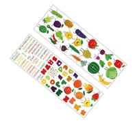 Veemoon Kindergarten Wall Sticker Alphabet Letters Fruits Vegetables, Learning Aid PVC Peel and Stick Wall Art Decal Set