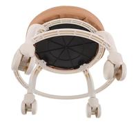 Veemoon Knot Grouting Stool Rolling Swivel Stool Rotation Pu Leather for Salon Home Office Garage Use