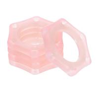 Veemoon Ktv Microphone Anti-rolling Bands Plastic Six-corner Shockproof Non-slip Protection for Handheld Mic in Home Karaoke Use Pink
