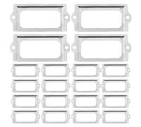 Veemoon Label Holder Frames for 30pcs Vintage Iron Metal Name Card Holders in Silver for Easy File Identification and Consistent Visual Appeal Easy File Identification and Consistent