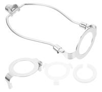 Veemoon Lamp Harp Heavy Duty Adjustable Shade Bracket for E26 E27 E14 Bases with Screw-in Base Mount for Electroplated Horn Stand Silver