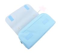 Veemoon Large Capacity 2 Pack Double Zipper Pencil Bags Student Pencil Cases with Portable Design Oxford Cloth and Pu Material Girlish Style Detachable Ornament Can Be Put in A School Bag