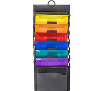 Veemoon Large Capacity Hanging File Folder Organizer Wall Mounted Expanding File Folder with Handle Design Easy to Open and Carry Paper Organizer for Business and Learning