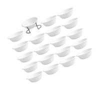 Veemoon Large Capacity White round Pet Food Bowl for Dogs and Cats, Smooth Surface Iron and Paper Material Feeding Bowl Not Easy to Knock, for Outdoor and Professional Pet Store Use