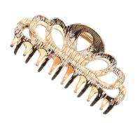 Veemoon Large Geometric Hollow Crown Hair Clip Thick Giant Claw Barrette for Women Strong Secure Hold Hair Styling Accessory in Elegant Gold Lightweight Comfortable Design for All-day Wear