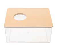 Veemoon Large Hamster Sand Bath Box with Yellow Lid Transparent Small Pet Bathroom for Gerbil Chinchilla and Hamster Bathing Smooth-edged Reusable Sand Container for Easy Cleaning