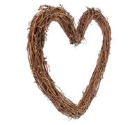 Veemoon Large Heart-shaped Rattan Wreath 25cm DIY Garland Frame for Home Décor, Natural Rattan Ring for Front Door Hanging and Holiday Craft Decorations